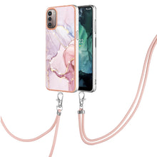 Load image into Gallery viewer, Electroplating Marble Pattern TPU Phone Case with Lanyard, For iPhone SE 2022 / SE 2020 / 8 / 7, For Motorola Moto G Stylus 2022, For Nokia G20 / G10, For Nokia G21 / G11, For Samsung Galaxy A23 5G / 4G, For OPPO Realme 9 Pro+ 5G                       ...