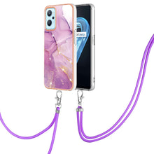 Load image into Gallery viewer, Electroplating Marble Pattern TPU Phone Case with Lanyard, For OPPO Realme 9i / A36 / A96 4G