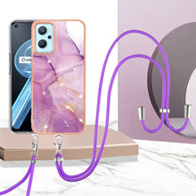 Load image into Gallery viewer, Electroplating Marble Pattern TPU Phone Case with Lanyard, For OPPO Realme 9i / A36 / A96 4G