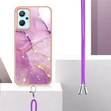 Load image into Gallery viewer, Electroplating Marble Pattern TPU Phone Case with Lanyard, For OPPO Realme 9i / A36 / A96 4G
