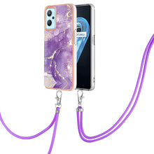 Load image into Gallery viewer, Electroplating Marble Pattern TPU Phone Case with Lanyard, For OPPO Realme 9i / A36 / A96 4G