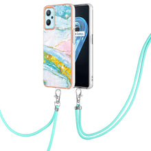 Load image into Gallery viewer, Electroplating Marble Pattern TPU Phone Case with Lanyard, For OPPO Realme 9i / A36 / A96 4G