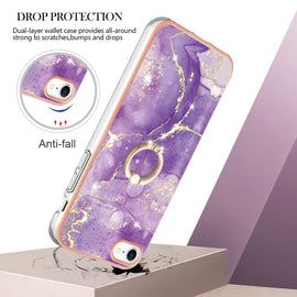 Electroplating Marble Pattern TPU Phone Case with Ring, For iPhone SE 2022 / SE 2020 / 8 / 7, For Motorola Moto G Stylus 2022, For Nokia G20 / G10, For Nokia G21 / G11, For Xiaomi 11T / 11T Pro, For Xiaomi Redmi 10, For Samsung Galaxy A23 5G / 4G      ...