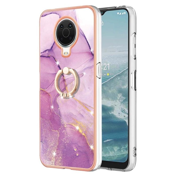 Electroplating Marble Pattern TPU Phone Case with Ring, For iPhone SE 2022 / SE 2020 / 8 / 7, For Motorola Moto G Stylus 2022, For Nokia G20 / G10, For Nokia G21 / G11, For Xiaomi 11T / 11T Pro, For Xiaomi Redmi 10, For Samsung Galaxy A23 5G / 4G      ...