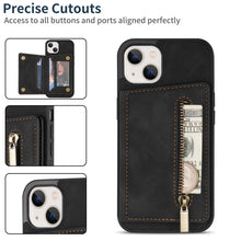 Load image into Gallery viewer, Zipper Card Holder Phone Case, For iPhone 13 mini, For iPhone 13, For iPhone 13 Pro, For iPhone 13 Pro Max, For iPhone 12, For iPhone 12 Pro Max, For iPhone 11, For iPhone 11 Pro