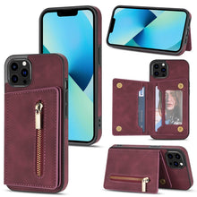 Load image into Gallery viewer, Zipper Card Holder Phone Case, For iPhone 13 mini, For iPhone 13, For iPhone 13 Pro, For iPhone 13 Pro Max, For iPhone 12, For iPhone 12 Pro Max, For iPhone 11, For iPhone 11 Pro