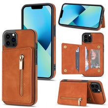 Load image into Gallery viewer, Zipper Card Holder Phone Case, For iPhone 13 mini, For iPhone 13, For iPhone 13 Pro, For iPhone 13 Pro Max, For iPhone 12, For iPhone 12 Pro Max, For iPhone 11, For iPhone 11 Pro