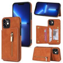 Load image into Gallery viewer, Zipper Card Holder Phone Case, For iPhone 13 mini, For iPhone 13, For iPhone 13 Pro, For iPhone 13 Pro Max, For iPhone 12, For iPhone 12 Pro Max, For iPhone 11, For iPhone 11 Pro
