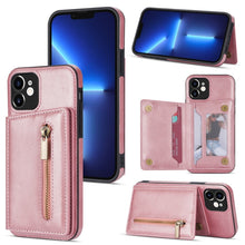 Load image into Gallery viewer, Zipper Card Holder Phone Case, For iPhone 13 mini, For iPhone 13, For iPhone 13 Pro, For iPhone 13 Pro Max, For iPhone 12, For iPhone 12 Pro Max, For iPhone 11, For iPhone 11 Pro