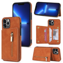 Load image into Gallery viewer, Zipper Card Holder Phone Case, For iPhone 11 Pro Max, For iPhone X / XS, For iPhone XR, For iPhone XS Max, For iPhone SE 2022 / 2020 / 8 / 7, For iPhone 8 Plus / 7 Plus, For iPhone 12 Pro, For iPhone 12 mini