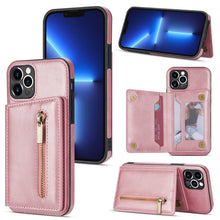 Load image into Gallery viewer, Zipper Card Holder Phone Case, For iPhone 11 Pro Max, For iPhone X / XS, For iPhone XR, For iPhone XS Max, For iPhone SE 2022 / 2020 / 8 / 7, For iPhone 8 Plus / 7 Plus, For iPhone 12 Pro, For iPhone 12 mini