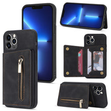 Load image into Gallery viewer, Zipper Card Holder Phone Case, For iPhone 13 mini, For iPhone 13, For iPhone 13 Pro, For iPhone 13 Pro Max, For iPhone 12, For iPhone 12 Pro Max, For iPhone 11, For iPhone 11 Pro