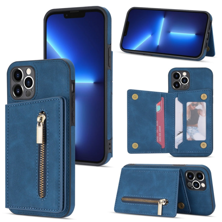 Zipper Card Holder Phone Case, For iPhone 13 mini, For iPhone 13, For iPhone 13 Pro, For iPhone 13 Pro Max, For iPhone 12, For iPhone 12 Pro Max, For iPhone 11, For iPhone 11 Pro