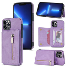 Load image into Gallery viewer, Zipper Card Holder Phone Case, For iPhone 13 mini, For iPhone 13, For iPhone 13 Pro, For iPhone 13 Pro Max, For iPhone 12, For iPhone 12 Pro Max, For iPhone 11, For iPhone 11 Pro
