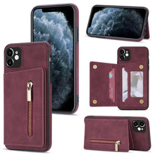 Load image into Gallery viewer, Zipper Card Holder Phone Case, For iPhone 13 mini, For iPhone 13, For iPhone 13 Pro, For iPhone 13 Pro Max, For iPhone 12, For iPhone 12 Pro Max, For iPhone 11, For iPhone 11 Pro