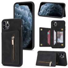 Load image into Gallery viewer, Zipper Card Holder Phone Case, For iPhone 13 mini, For iPhone 13, For iPhone 13 Pro, For iPhone 13 Pro Max, For iPhone 12, For iPhone 12 Pro Max, For iPhone 11, For iPhone 11 Pro
