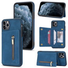 Load image into Gallery viewer, Zipper Card Holder Phone Case, For iPhone 13 mini, For iPhone 13, For iPhone 13 Pro, For iPhone 13 Pro Max, For iPhone 12, For iPhone 12 Pro Max, For iPhone 11, For iPhone 11 Pro