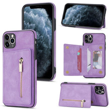 Load image into Gallery viewer, Zipper Card Holder Phone Case, For iPhone 13 mini, For iPhone 13, For iPhone 13 Pro, For iPhone 13 Pro Max, For iPhone 12, For iPhone 12 Pro Max, For iPhone 11, For iPhone 11 Pro