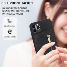 Load image into Gallery viewer, Zipper Card Holder Phone Case, For iPhone 11 Pro Max, For iPhone X / XS, For iPhone XR, For iPhone XS Max, For iPhone SE 2022 / 2020 / 8 / 7, For iPhone 8 Plus / 7 Plus, For iPhone 12 Pro, For iPhone 12 mini