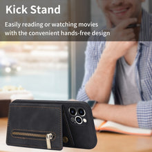 Load image into Gallery viewer, Zipper Card Holder Phone Case, For iPhone 11 Pro Max, For iPhone X / XS, For iPhone XR, For iPhone XS Max, For iPhone SE 2022 / 2020 / 8 / 7, For iPhone 8 Plus / 7 Plus, For iPhone 12 Pro, For iPhone 12 mini