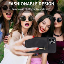 Load image into Gallery viewer, Zipper Card Holder Phone Case, For iPhone 11 Pro Max, For iPhone X / XS, For iPhone XR, For iPhone XS Max, For iPhone SE 2022 / 2020 / 8 / 7, For iPhone 8 Plus / 7 Plus, For iPhone 12 Pro, For iPhone 12 mini