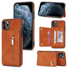 Load image into Gallery viewer, Zipper Card Holder Phone Case, For iPhone 11 Pro Max, For iPhone X / XS, For iPhone XR, For iPhone XS Max, For iPhone SE 2022 / 2020 / 8 / 7, For iPhone 8 Plus / 7 Plus, For iPhone 12 Pro, For iPhone 12 mini