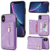 Load image into Gallery viewer, Zipper Card Holder Phone Case, For iPhone 11 Pro Max, For iPhone X / XS, For iPhone XR, For iPhone XS Max, For iPhone SE 2022 / 2020 / 8 / 7, For iPhone 8 Plus / 7 Plus, For iPhone 12 Pro, For iPhone 12 mini