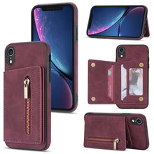 Load image into Gallery viewer, Zipper Card Holder Phone Case, For iPhone 11 Pro Max, For iPhone X / XS, For iPhone XR, For iPhone XS Max, For iPhone SE 2022 / 2020 / 8 / 7, For iPhone 8 Plus / 7 Plus, For iPhone 12 Pro, For iPhone 12 mini