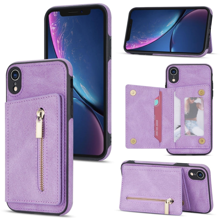 Zipper Card Holder Phone Case, For iPhone 11 Pro Max, For iPhone X / XS, For iPhone XR, For iPhone XS Max, For iPhone SE 2022 / 2020 / 8 / 7, For iPhone 8 Plus / 7 Plus, For iPhone 12 Pro, For iPhone 12 mini