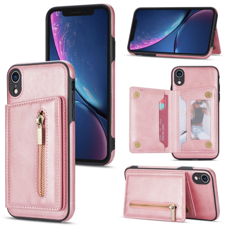Zipper Card Holder Phone Case, For iPhone 11 Pro Max, For iPhone X / XS, For iPhone XR, For iPhone XS Max, For iPhone SE 2022 / 2020 / 8 / 7, For iPhone 8 Plus / 7 Plus, For iPhone 12 Pro, For iPhone 12 mini