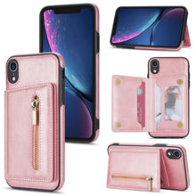 Load image into Gallery viewer, Zipper Card Holder Phone Case, For iPhone 11 Pro Max, For iPhone X / XS, For iPhone XR, For iPhone XS Max, For iPhone SE 2022 / 2020 / 8 / 7, For iPhone 8 Plus / 7 Plus, For iPhone 12 Pro, For iPhone 12 mini