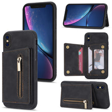 Load image into Gallery viewer, Zipper Card Holder Phone Case, For iPhone 11 Pro Max, For iPhone X / XS, For iPhone XR, For iPhone XS Max, For iPhone SE 2022 / 2020 / 8 / 7, For iPhone 8 Plus / 7 Plus, For iPhone 12 Pro, For iPhone 12 mini