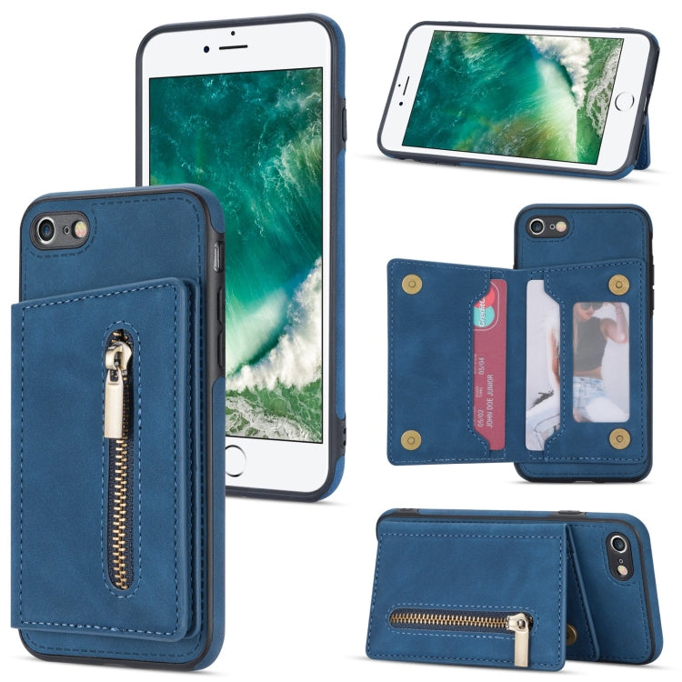 Zipper Card Holder Phone Case, For iPhone 11 Pro Max, For iPhone X / XS, For iPhone XR, For iPhone XS Max, For iPhone SE 2022 / 2020 / 8 / 7, For iPhone 8 Plus / 7 Plus, For iPhone 12 Pro, For iPhone 12 mini