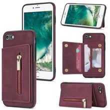Load image into Gallery viewer, Zipper Card Holder Phone Case, For iPhone 11 Pro Max, For iPhone X / XS, For iPhone XR, For iPhone XS Max, For iPhone SE 2022 / 2020 / 8 / 7, For iPhone 8 Plus / 7 Plus, For iPhone 12 Pro, For iPhone 12 mini