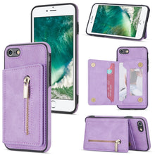 Load image into Gallery viewer, Zipper Card Holder Phone Case, For iPhone 11 Pro Max, For iPhone X / XS, For iPhone XR, For iPhone XS Max, For iPhone SE 2022 / 2020 / 8 / 7, For iPhone 8 Plus / 7 Plus, For iPhone 12 Pro, For iPhone 12 mini