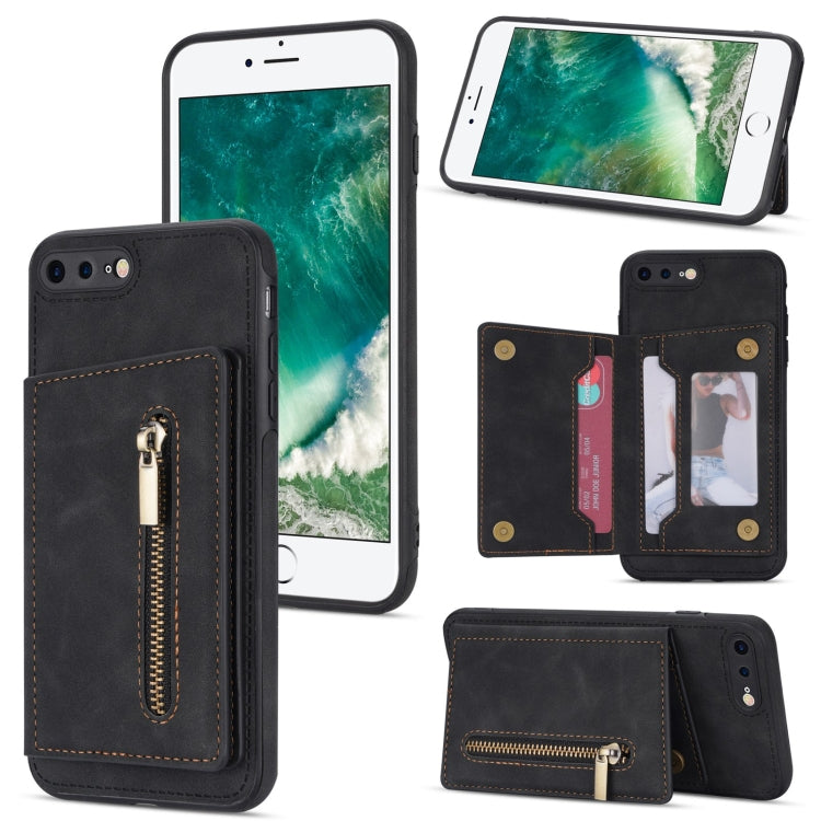 Zipper Card Holder Phone Case, For iPhone 11 Pro Max, For iPhone X / XS, For iPhone XR, For iPhone XS Max, For iPhone SE 2022 / 2020 / 8 / 7, For iPhone 8 Plus / 7 Plus, For iPhone 12 Pro, For iPhone 12 mini