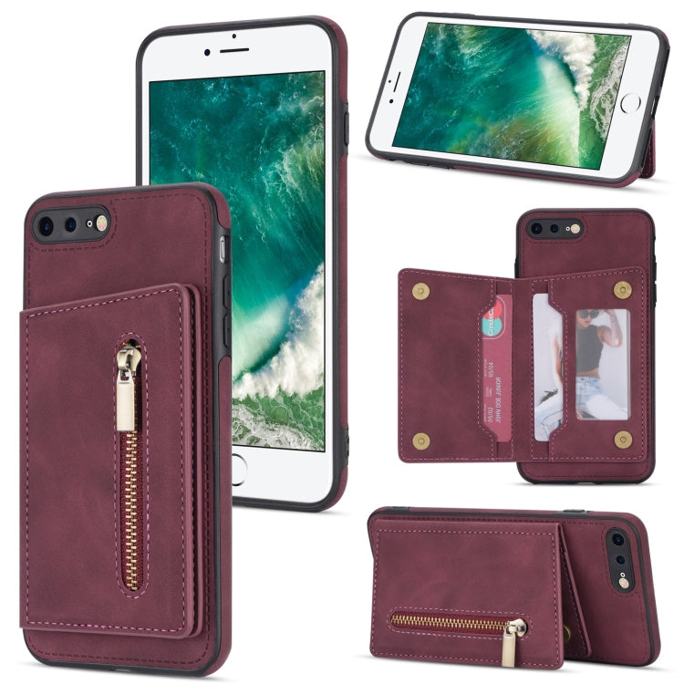 Zipper Card Holder Phone Case, For iPhone 11 Pro Max, For iPhone X / XS, For iPhone XR, For iPhone XS Max, For iPhone SE 2022 / 2020 / 8 / 7, For iPhone 8 Plus / 7 Plus, For iPhone 12 Pro, For iPhone 12 mini