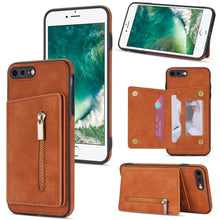 Load image into Gallery viewer, Zipper Card Holder Phone Case, For iPhone 11 Pro Max, For iPhone X / XS, For iPhone XR, For iPhone XS Max, For iPhone SE 2022 / 2020 / 8 / 7, For iPhone 8 Plus / 7 Plus, For iPhone 12 Pro, For iPhone 12 mini