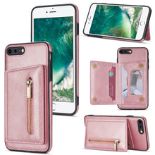 Load image into Gallery viewer, Zipper Card Holder Phone Case, For iPhone 11 Pro Max, For iPhone X / XS, For iPhone XR, For iPhone XS Max, For iPhone SE 2022 / 2020 / 8 / 7, For iPhone 8 Plus / 7 Plus, For iPhone 12 Pro, For iPhone 12 mini