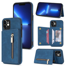 Load image into Gallery viewer, Zipper Card Holder Phone Case, For iPhone 11 Pro Max, For iPhone X / XS, For iPhone XR, For iPhone XS Max, For iPhone SE 2022 / 2020 / 8 / 7, For iPhone 8 Plus / 7 Plus, For iPhone 12 Pro, For iPhone 12 mini