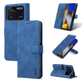 AZNS Skin Feel Calf Texture Flip Leather Phone Case, For Xiaomi Poco M4 Pro 4G