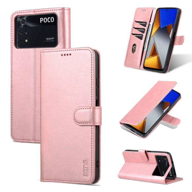 AZNS Skin Feel Calf Texture Flip Leather Phone Case, For Xiaomi Poco M4 Pro 4G
