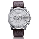 CAGARNY 6839 Irregular Large Dial Leather Band Quartz Sports Watch For Men