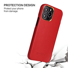 Load image into Gallery viewer, Fierre Shann Magnetic Genuine Leather Phone Case, For iPhone 13 mini, For iPhone 13, For iPhone 13 Pro, For iPhone 13 Pro Max