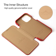 Load image into Gallery viewer, Fierre Shann Magnetic Genuine Leather Phone Case, For iPhone 13 mini, For iPhone 13, For iPhone 13 Pro, For iPhone 13 Pro Max