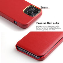 Load image into Gallery viewer, Fierre Shann Magnetic Genuine Leather Phone Case, For iPhone 13 mini, For iPhone 13, For iPhone 13 Pro, For iPhone 13 Pro Max