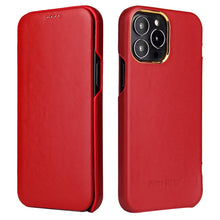 Load image into Gallery viewer, Fierre Shann Magnetic Genuine Leather Phone Case, For iPhone 13 mini, For iPhone 13, For iPhone 13 Pro, For iPhone 13 Pro Max