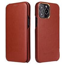 Load image into Gallery viewer, Fierre Shann Magnetic Genuine Leather Phone Case, For iPhone 13 mini, For iPhone 13, For iPhone 13 Pro, For iPhone 13 Pro Max
