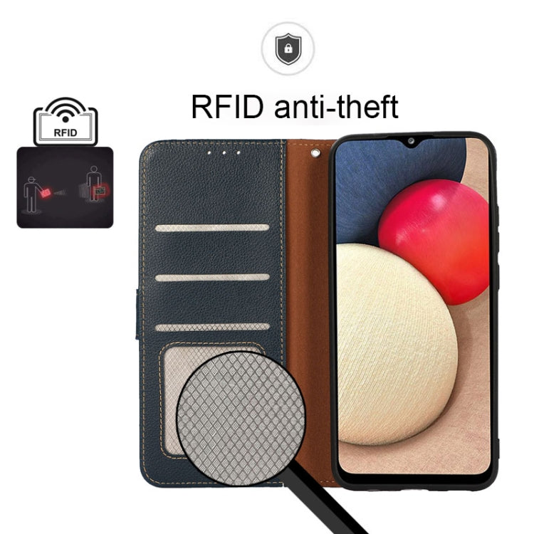 KHAZNEH Litchi Texture Leather RFID Phone Case, For Motorola Moto E32 4G, For Xiaomi 12 Lite