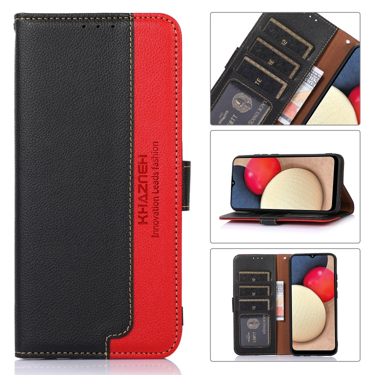 KHAZNEH Litchi Texture Leather RFID Phone Case, For Motorola Moto E32 4G, For Xiaomi 12 Lite